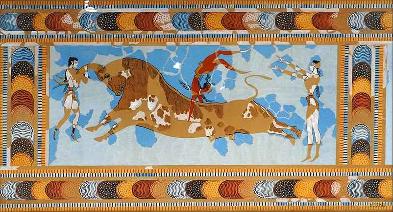 Fresque du taureau et de l'acrobate